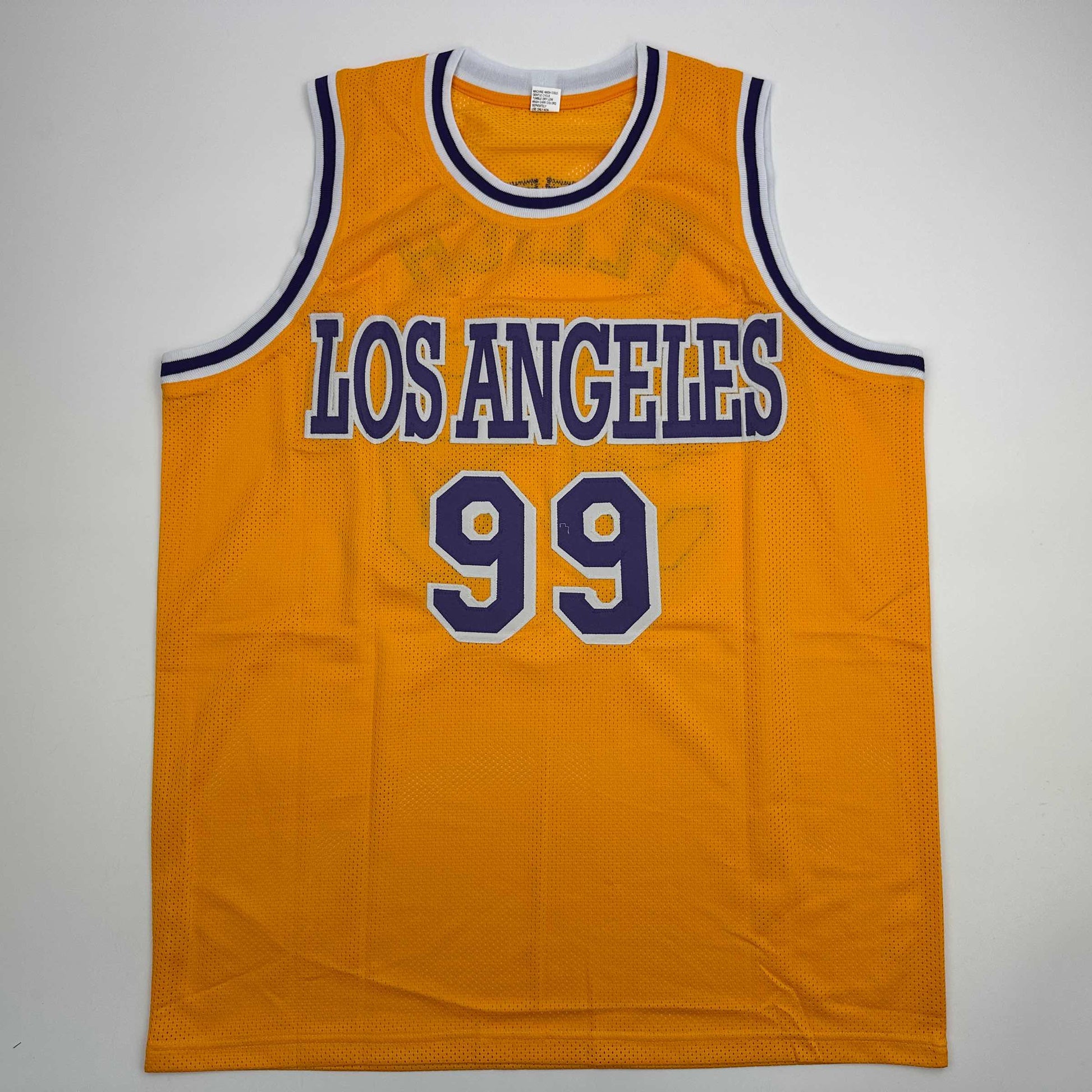 Autographed/Signed Chevy Chase Fletch Los Angeles LA Yellow Basketball Jersey Beckett BAS COA