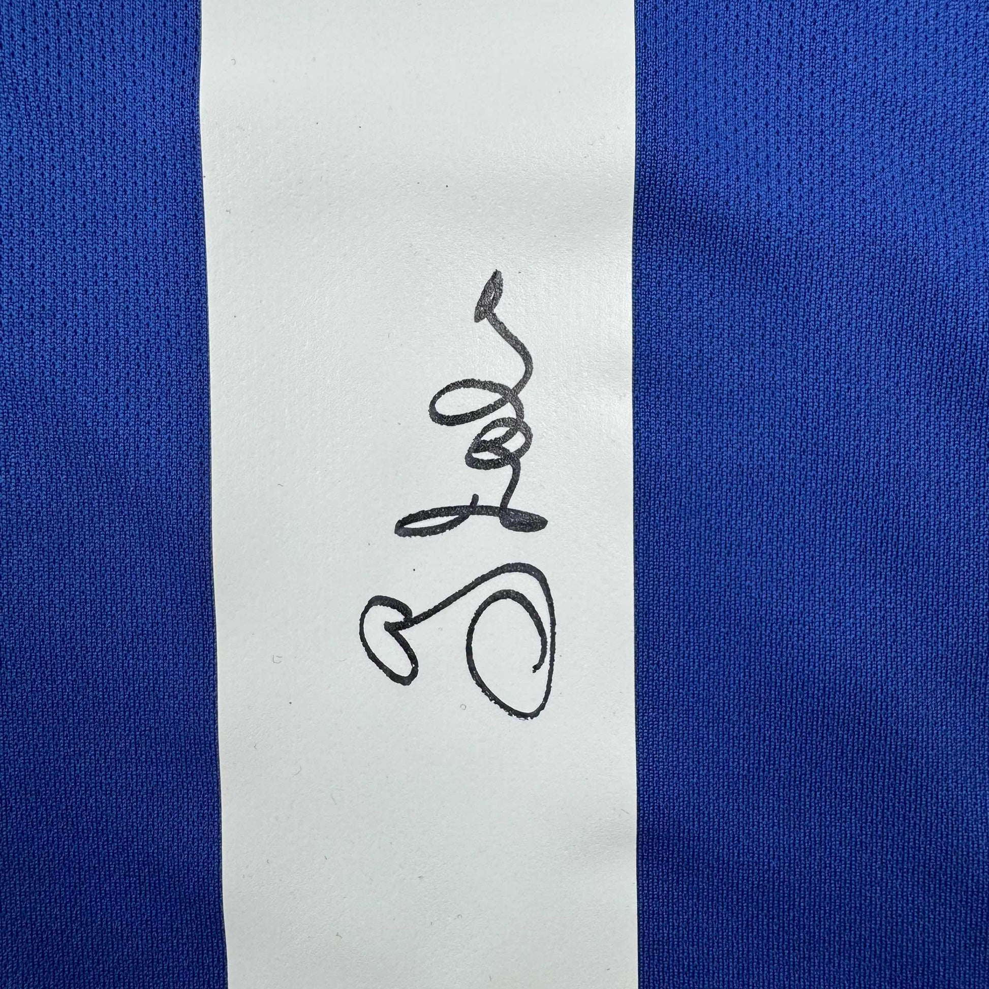 Autographed/Signed Gianfranco Zola Italy Blue Soccer Futbol Jersey Beckett BAS COA