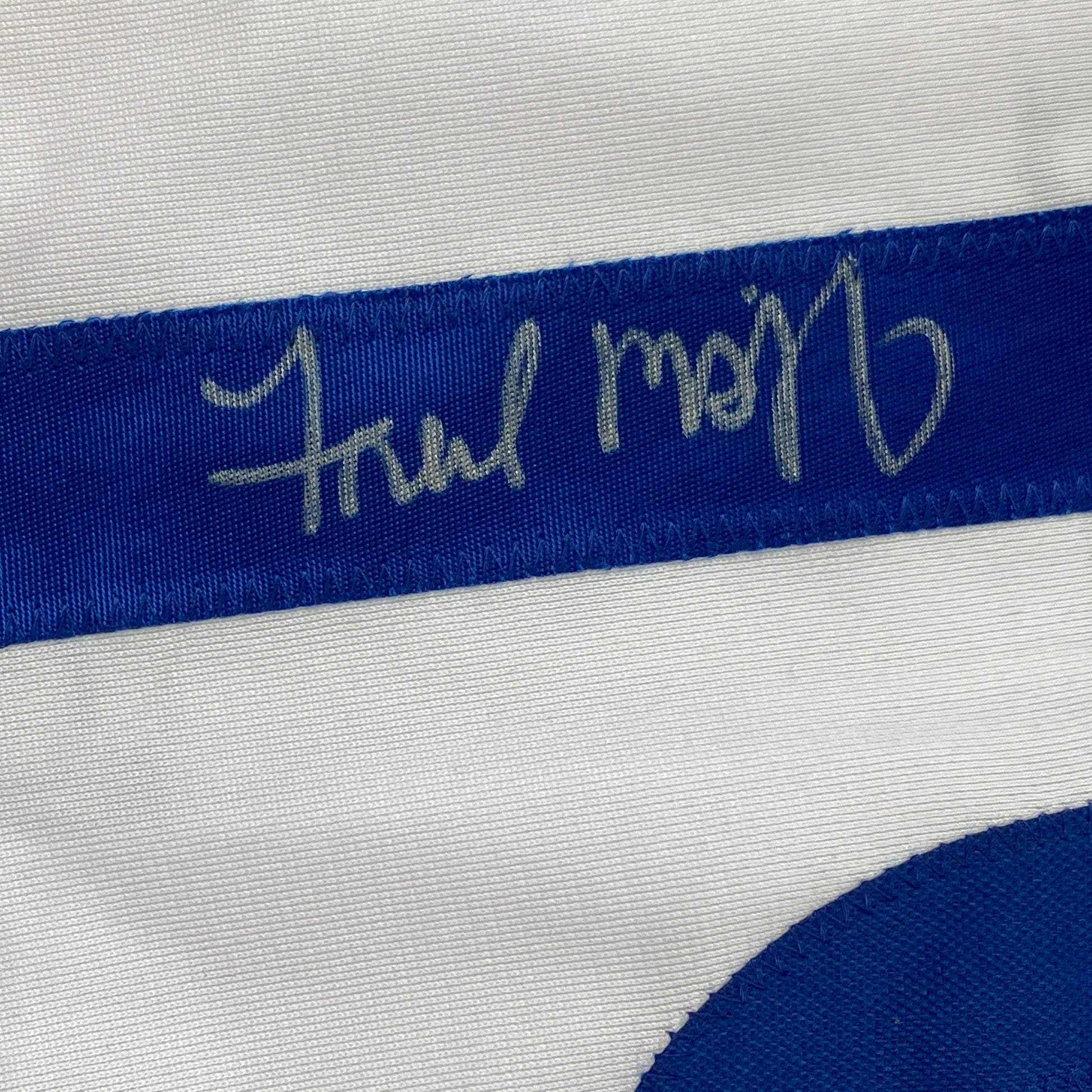 Autographed/Signed Fred McGriff Toronto White Baseball Jersey JSA COA