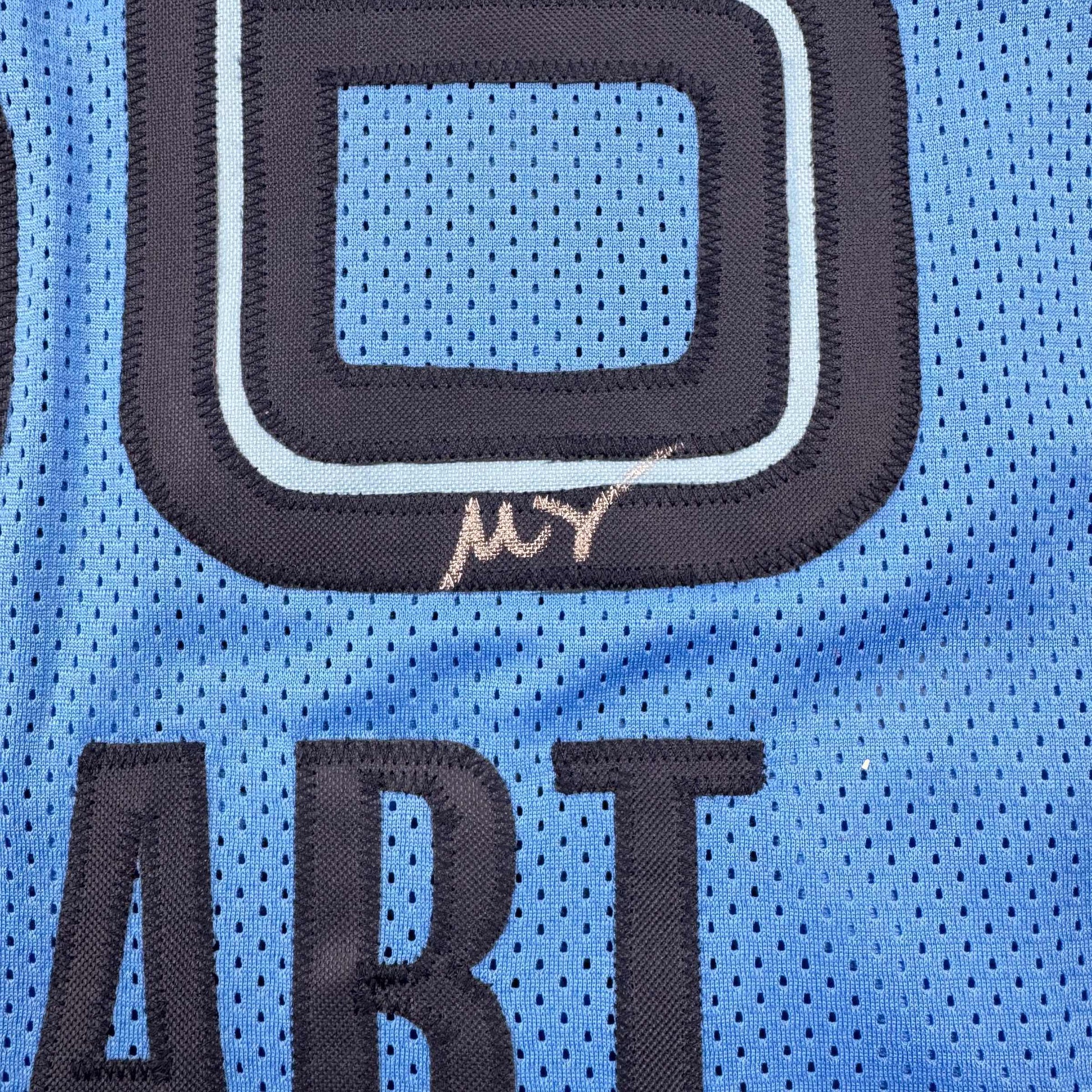 Autographed/Signed Marcus Smart Memphis Light Blue Basketball Jersey Beckett BAS COA