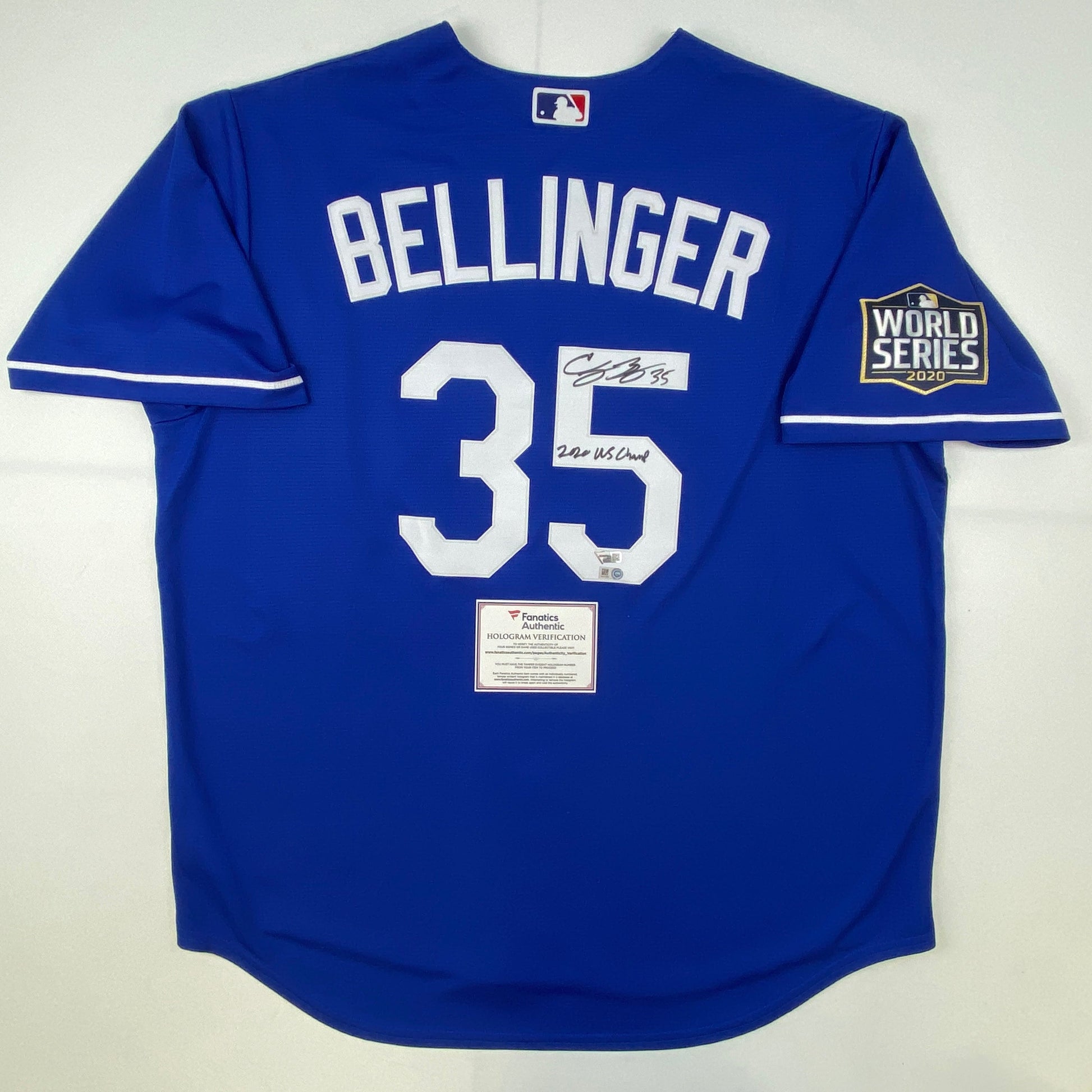 Autographed/Signed Cody Bellinger 2020 WS Champ Los Angeles LA Dodgers Blue Authentic Baseball Jersey Fanatics COA