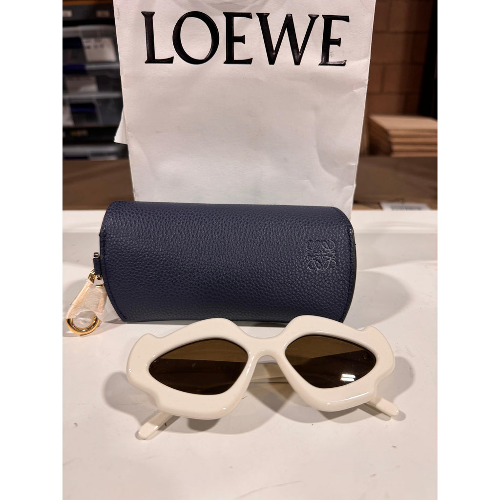 PRE OWNED LOEWE x Paula's Ibiza 52mm Geometric Sunglasses in White /Brown