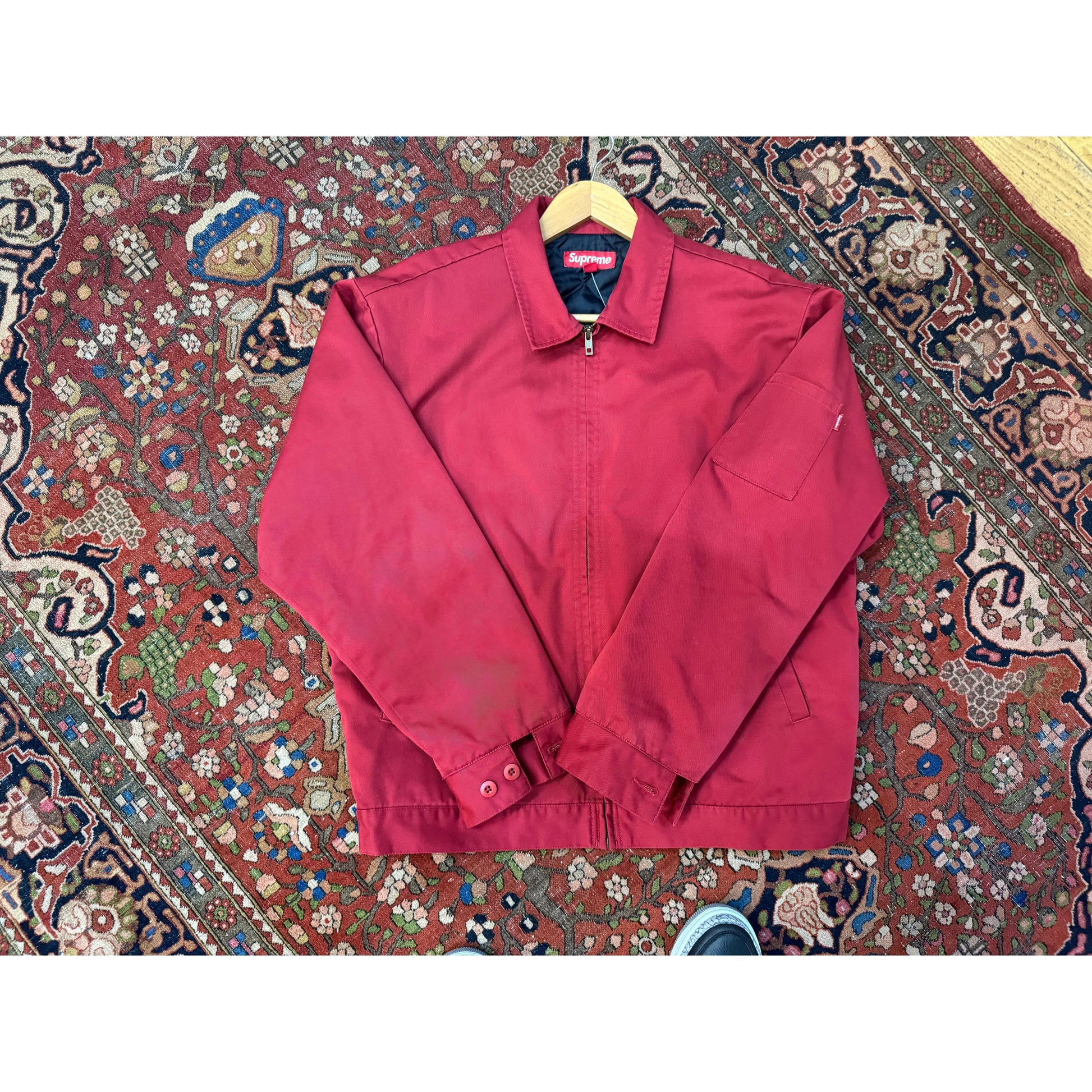 PRE OWNED Supreme H.R. Giger Embroidered Work Jacket Red