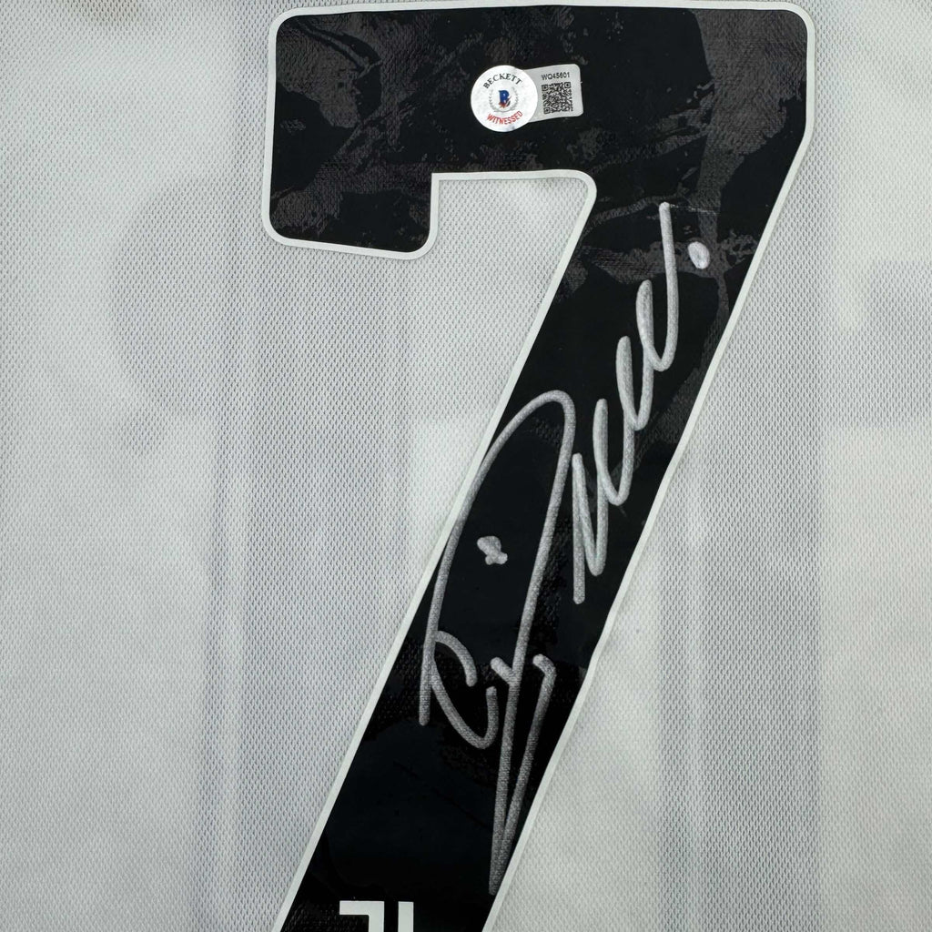 Autographed/Signed Cristiano Ronaldo Juventus White Soccer Jersey Beckett BAS COA