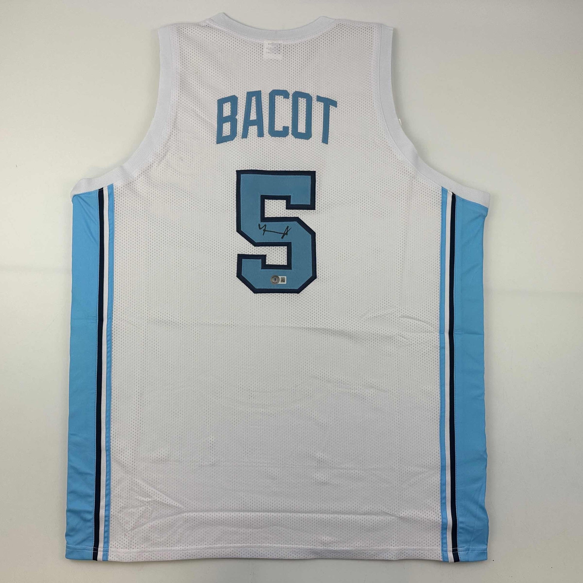 Autographed/Signed Armando Bacot UNC North Carolina White College Basketball Jersey Beckett BAS COA