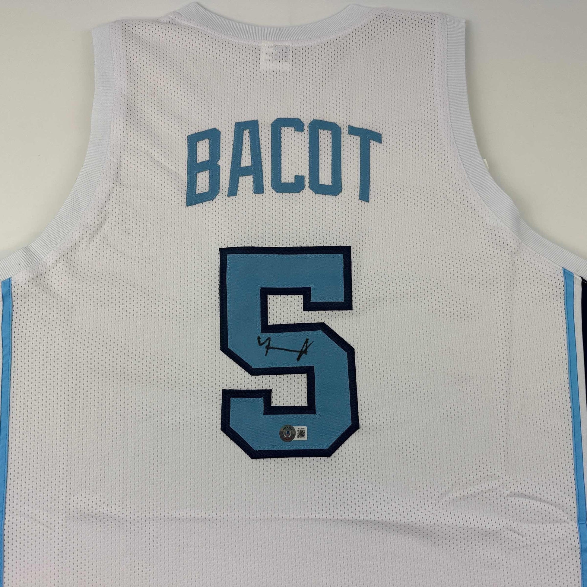 Autographed/Signed Armando Bacot UNC North Carolina White College Basketball Jersey Beckett BAS COA