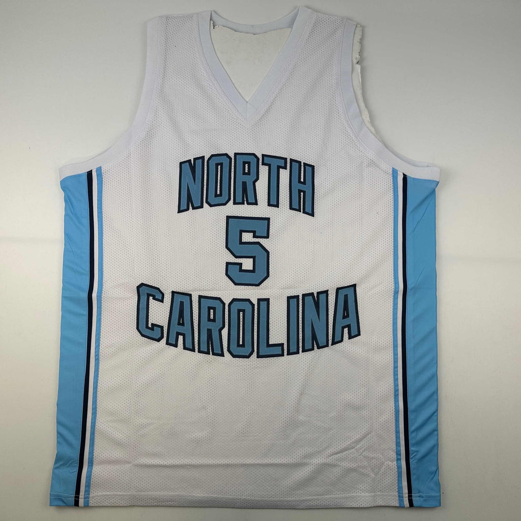 Autographed/Signed Armando Bacot UNC North Carolina White College Basketball Jersey Beckett BAS COA