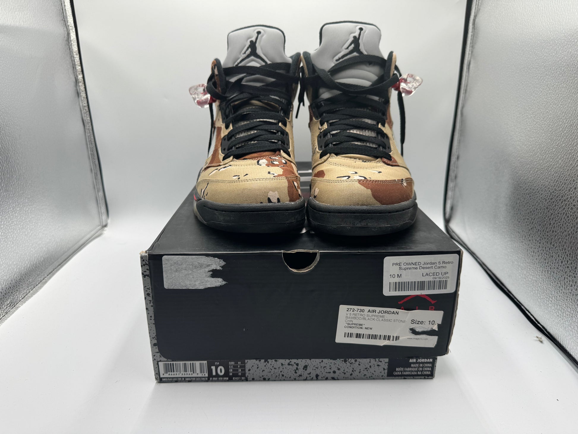 PRE OWNED Jordan 5 Retro Supreme Desert Camo