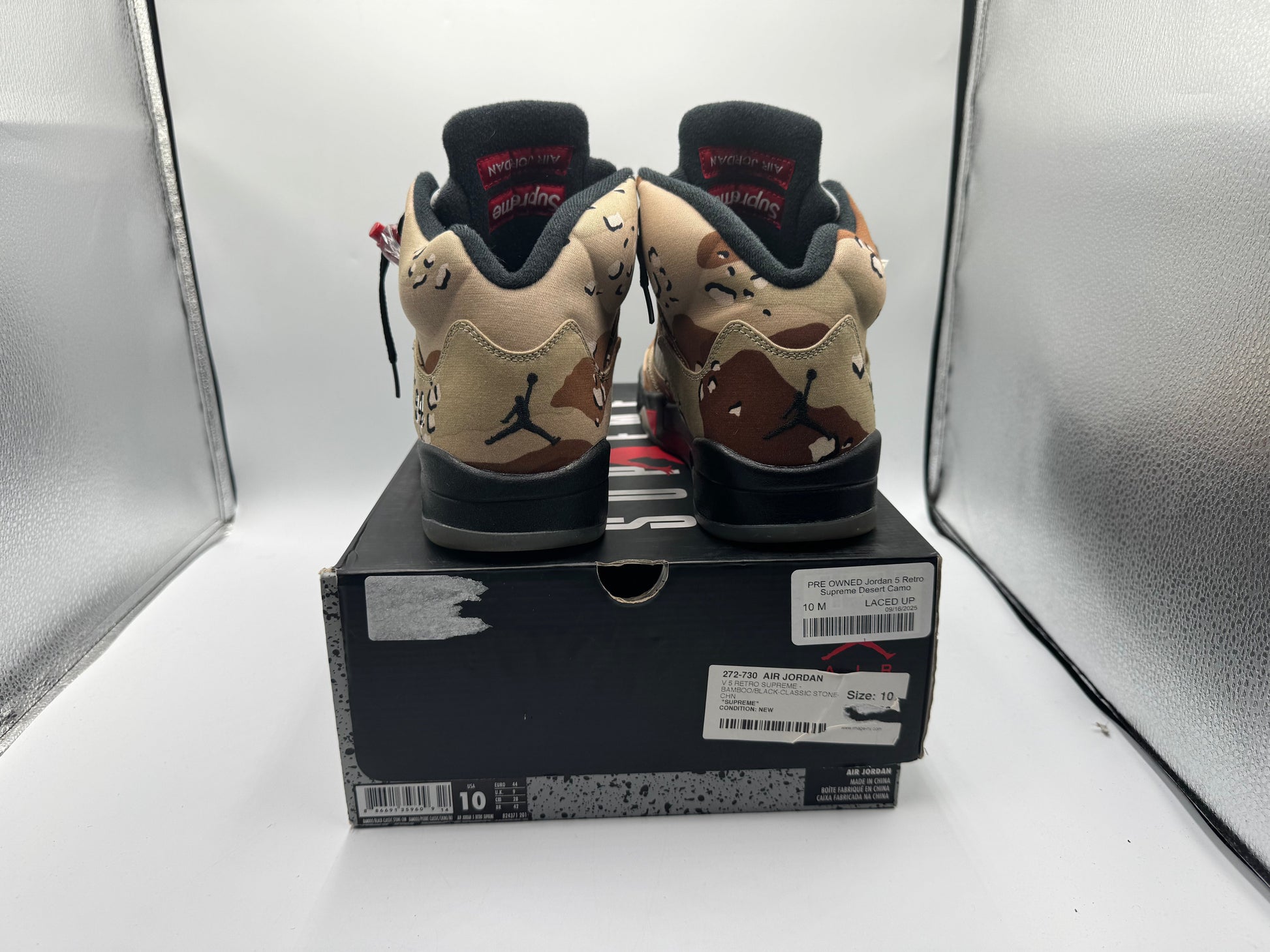 PRE OWNED Jordan 5 Retro Supreme Desert Camo