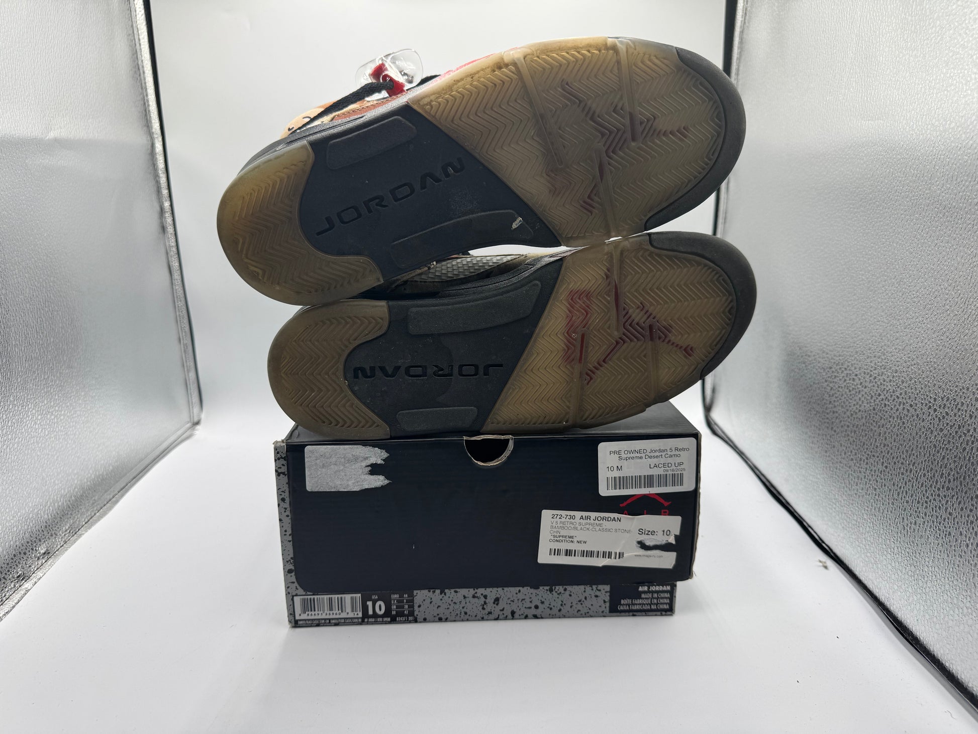 PRE OWNED Jordan 5 Retro Supreme Desert Camo