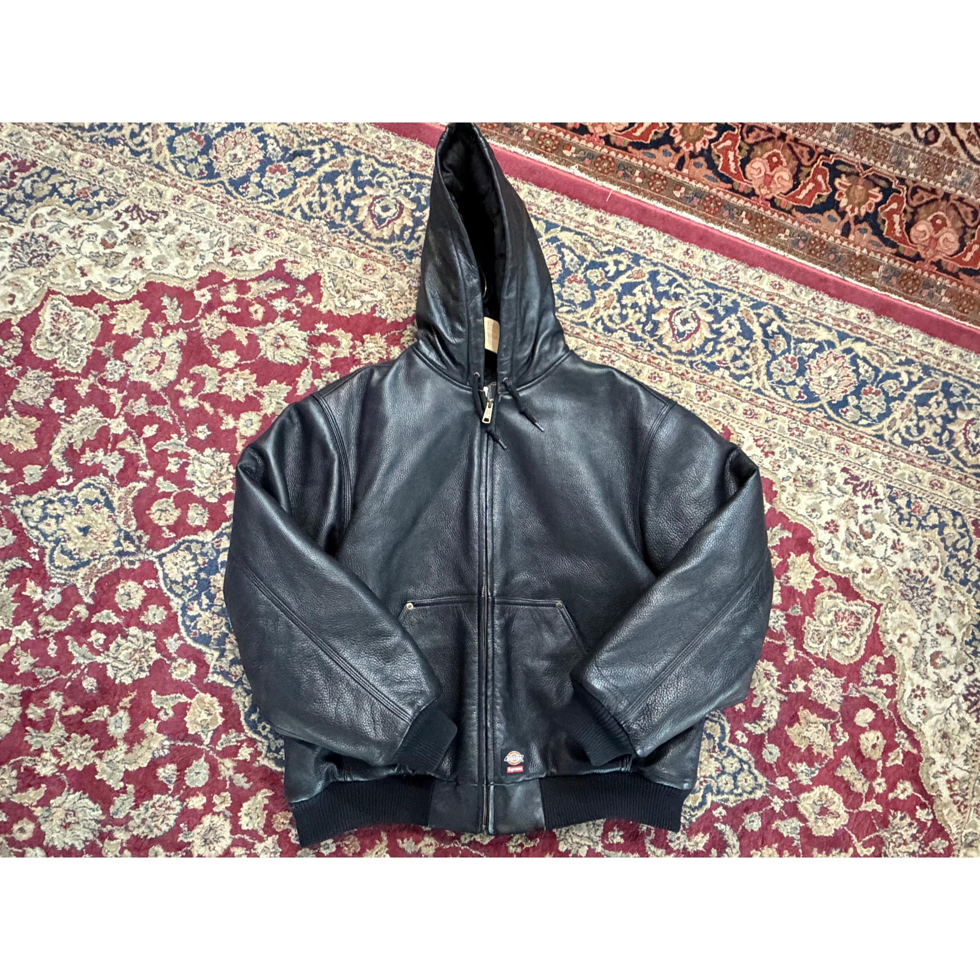 PRE OWNED Dickies x supreme leather work  jacket black