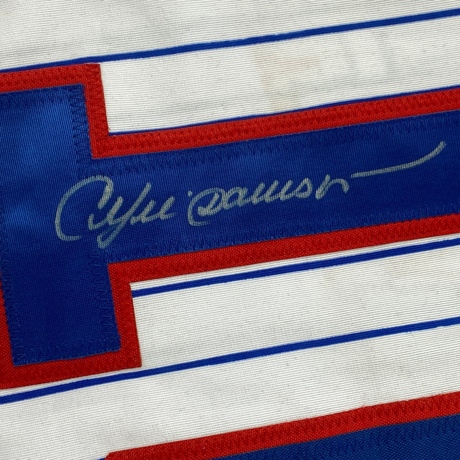 Autographed/Signed Andre Dawson Montreal Pinstripe Baseball Jersey JSA COA