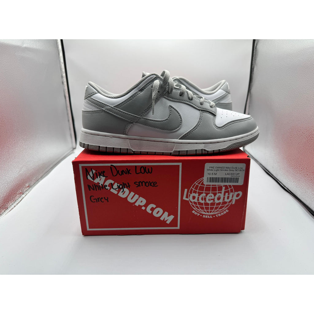 PRE OWNED Nike Dunk Low White Light Smoke Grey NO BOX