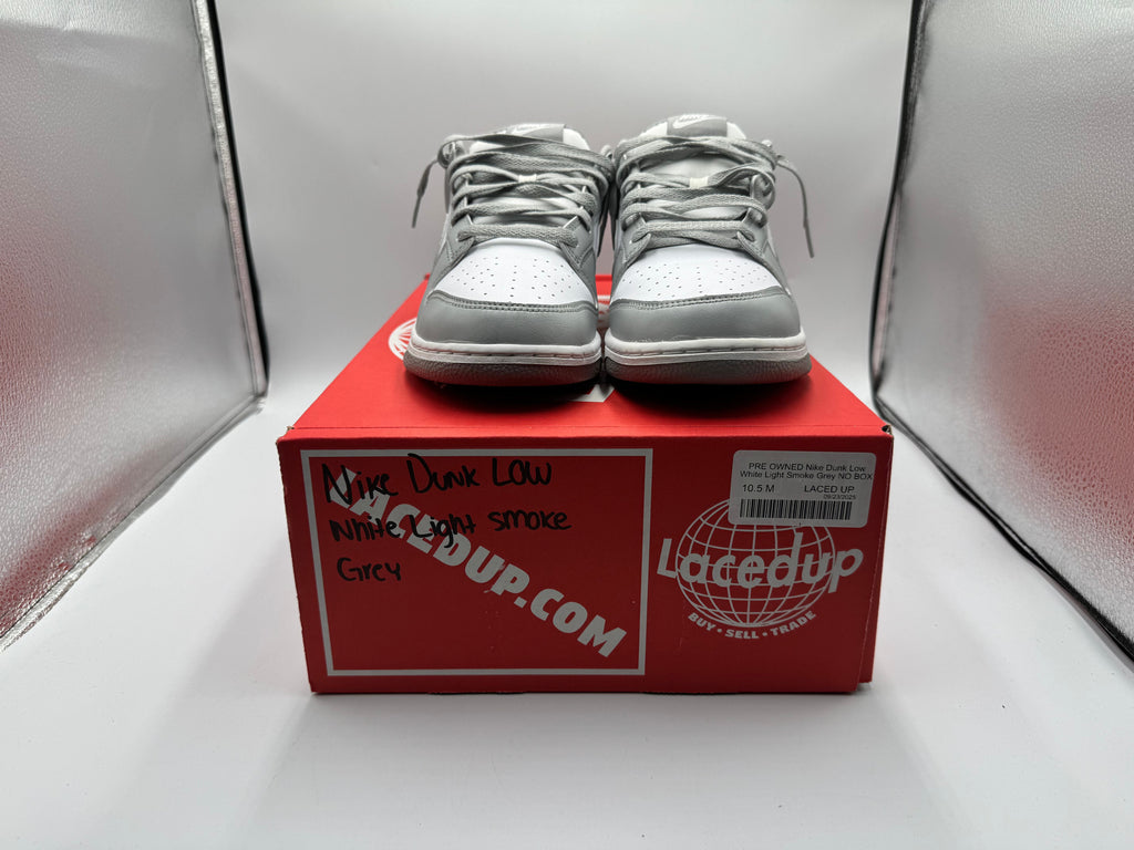 PRE OWNED Nike Dunk Low White Light Smoke Grey NO BOX