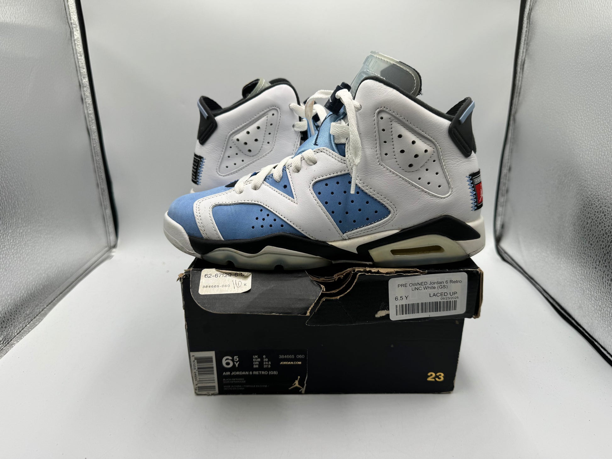 PRE OWNED Jordan 6 Retro UNC White (GS)