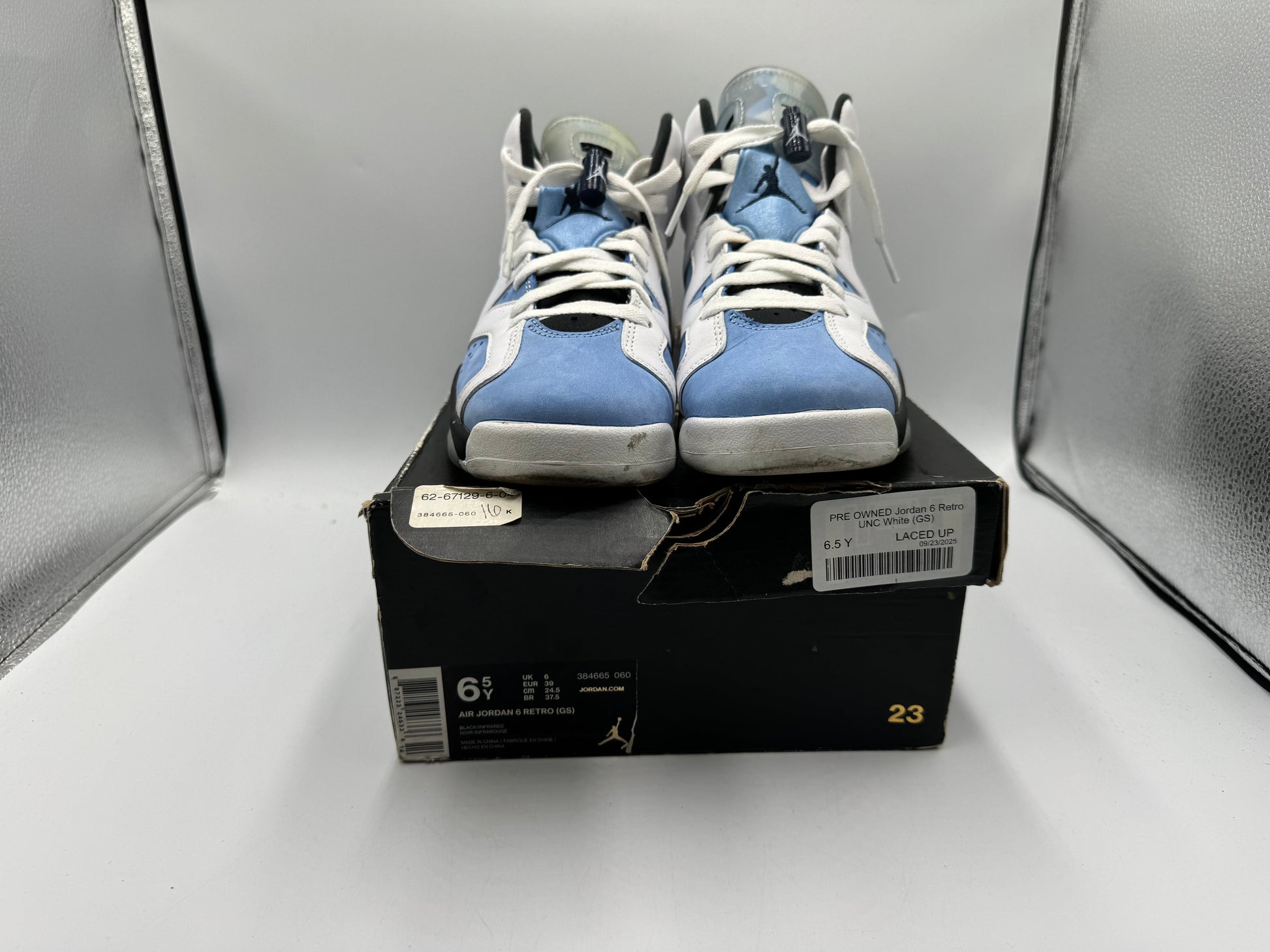 PRE OWNED Jordan 6 Retro UNC White (GS)