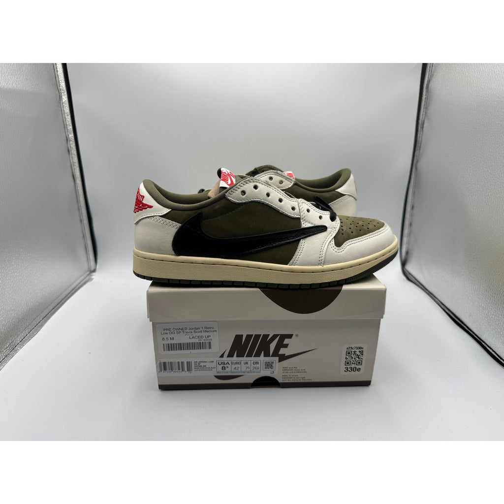 PRE OWNED Jordan 1 Retro Low OG SP Travis Scott Medium Olive