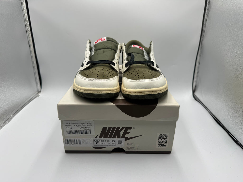 PRE OWNED Jordan 1 Retro Low OG SP Travis Scott Medium Olive