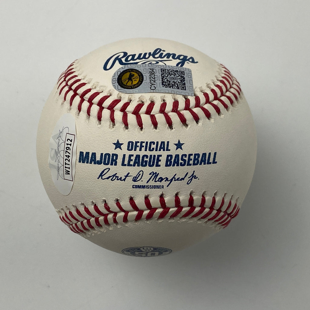 Autographed/Signed Christian Yelich Brewers 50th Anniversary Rawlings Official Major League Baseball ROML JSA COA