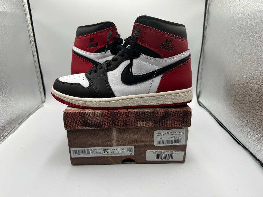 PRE OWNED Jordan 1 Retro High OG Black Toe Reimagined