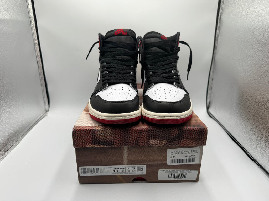 PRE OWNED Jordan 1 Retro High OG Black Toe Reimagined