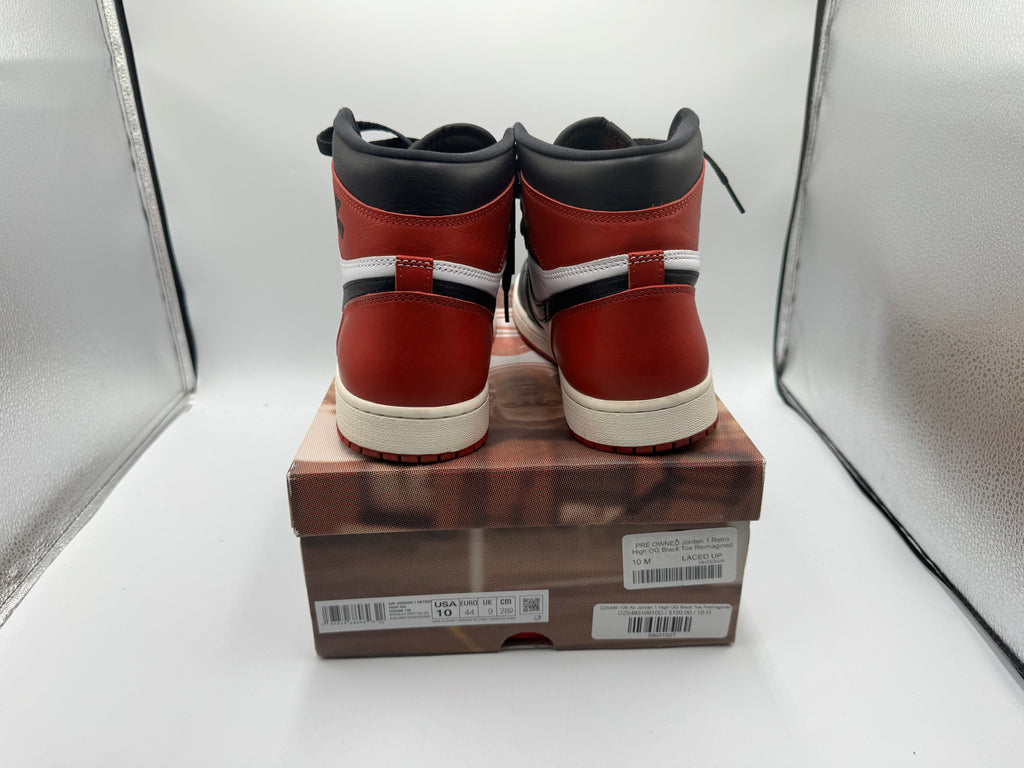PRE OWNED Jordan 1 Retro High OG Black Toe Reimagined