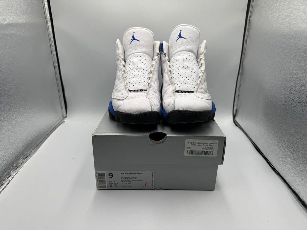 PRE OWNED Jordan 13 Retro White Hyper Royal Black
