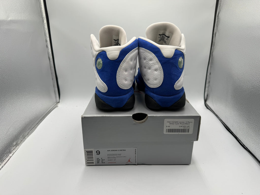 PRE OWNED Jordan 13 Retro White Hyper Royal Black