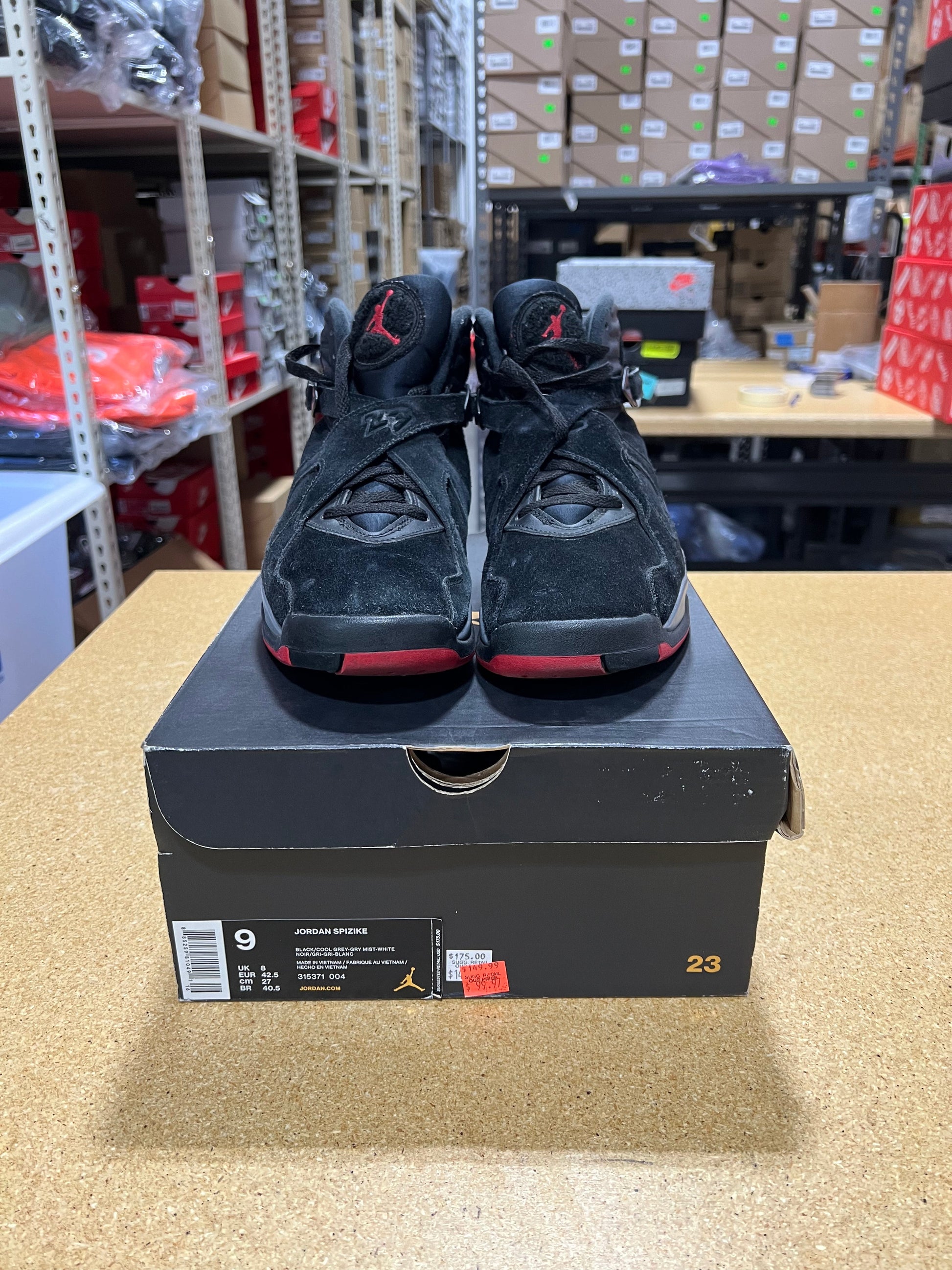 PRE OWNED Air Jordan Retro 8 "Black Cement” (Replacement box)