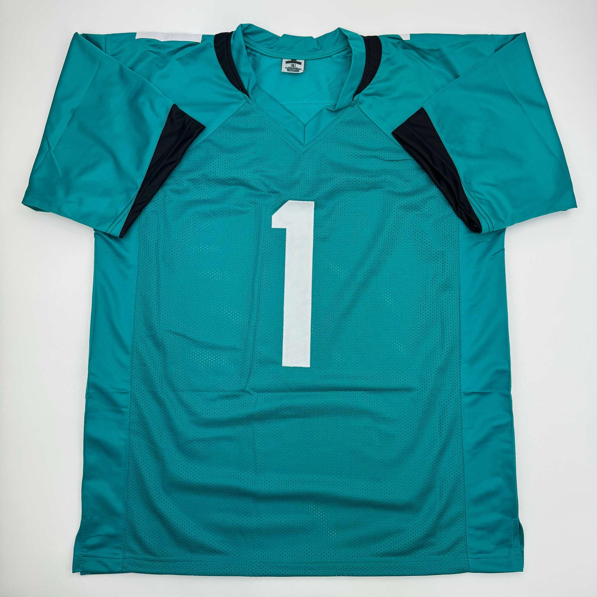 Autographed/Signed Travis Etienne Jr. Jacksonville Teal Football Jersey Beckett BAS COA