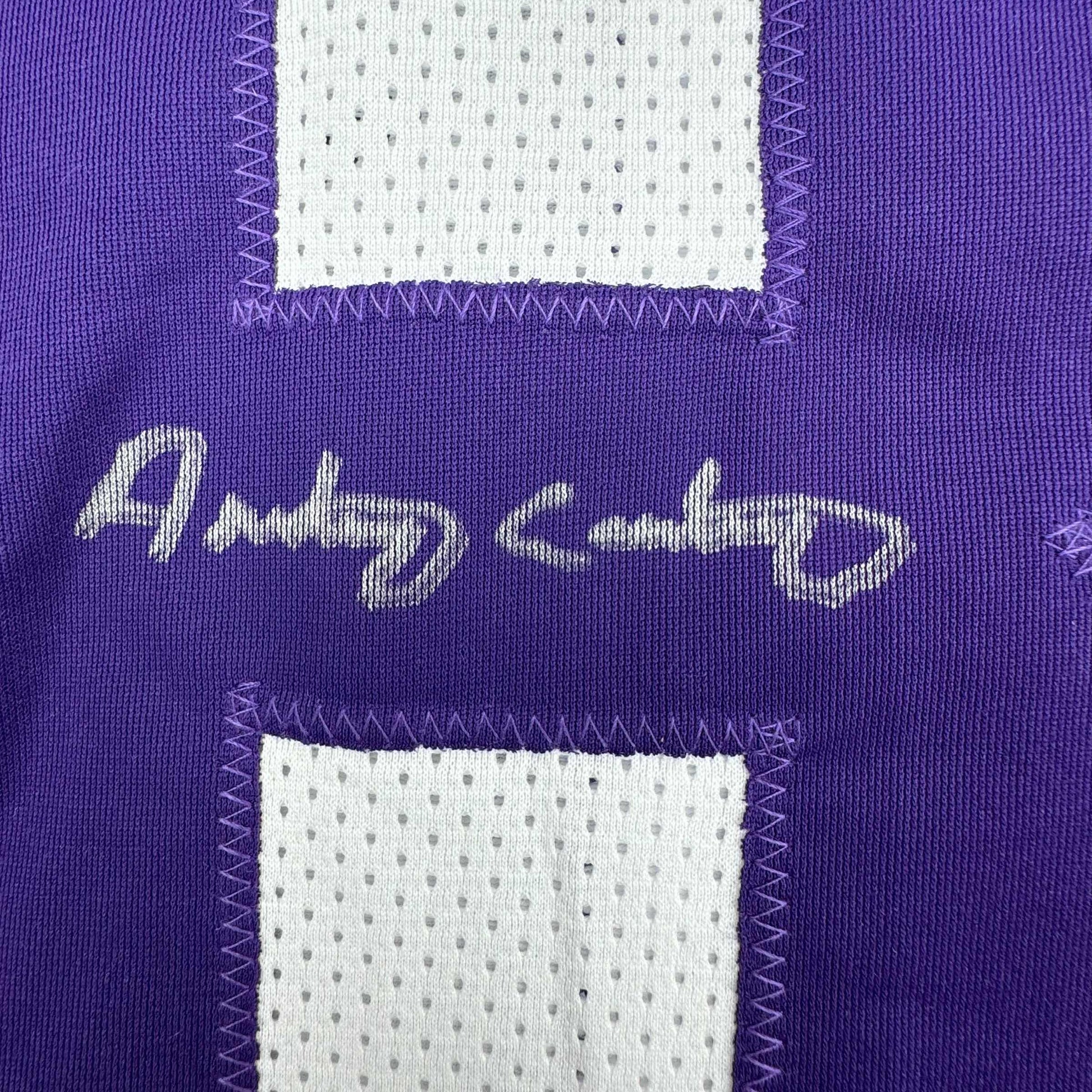 Autographed/Signed Anthony Carter Minnesota White Football Jersey JSA COA