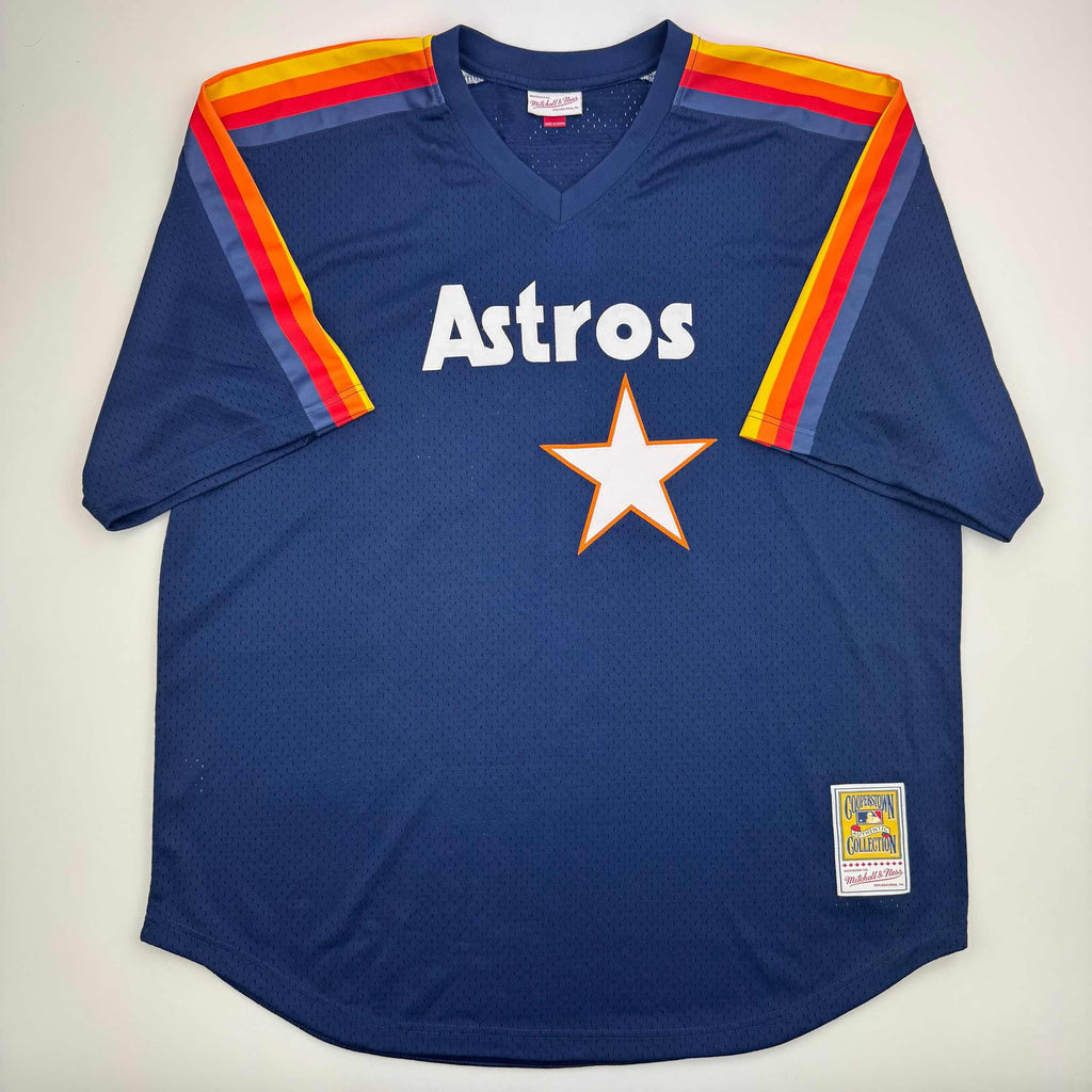 Autographed/Signed Nolan Ryan "HOF 99" Houston Astros Authentic Mitchell & Ness Blue Baseball Jersey Fanatics COA