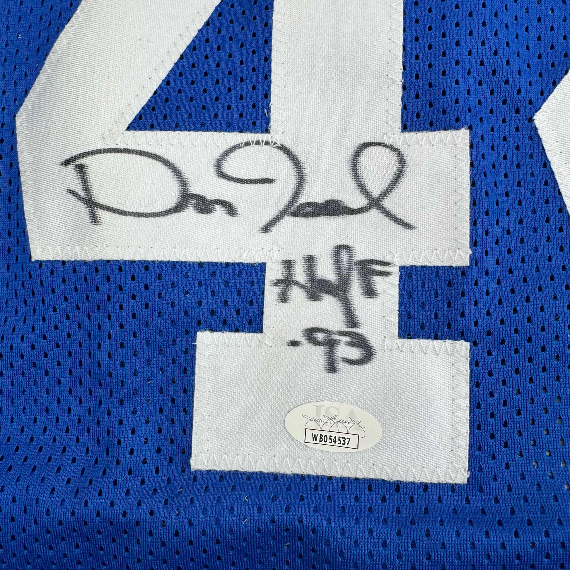 Autographed/Signed Dan Issel Kentucky Blue College Basketball Jersey JSA COA