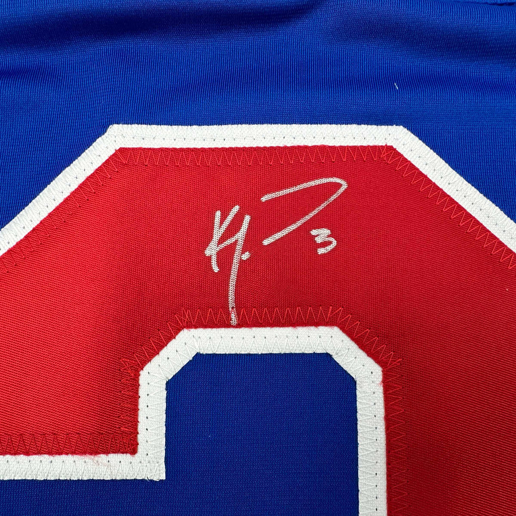 Autographed/Signed Ken Morrow Blue Team USA Miracle On Ice 1980 Hockey Jersey JSA COA