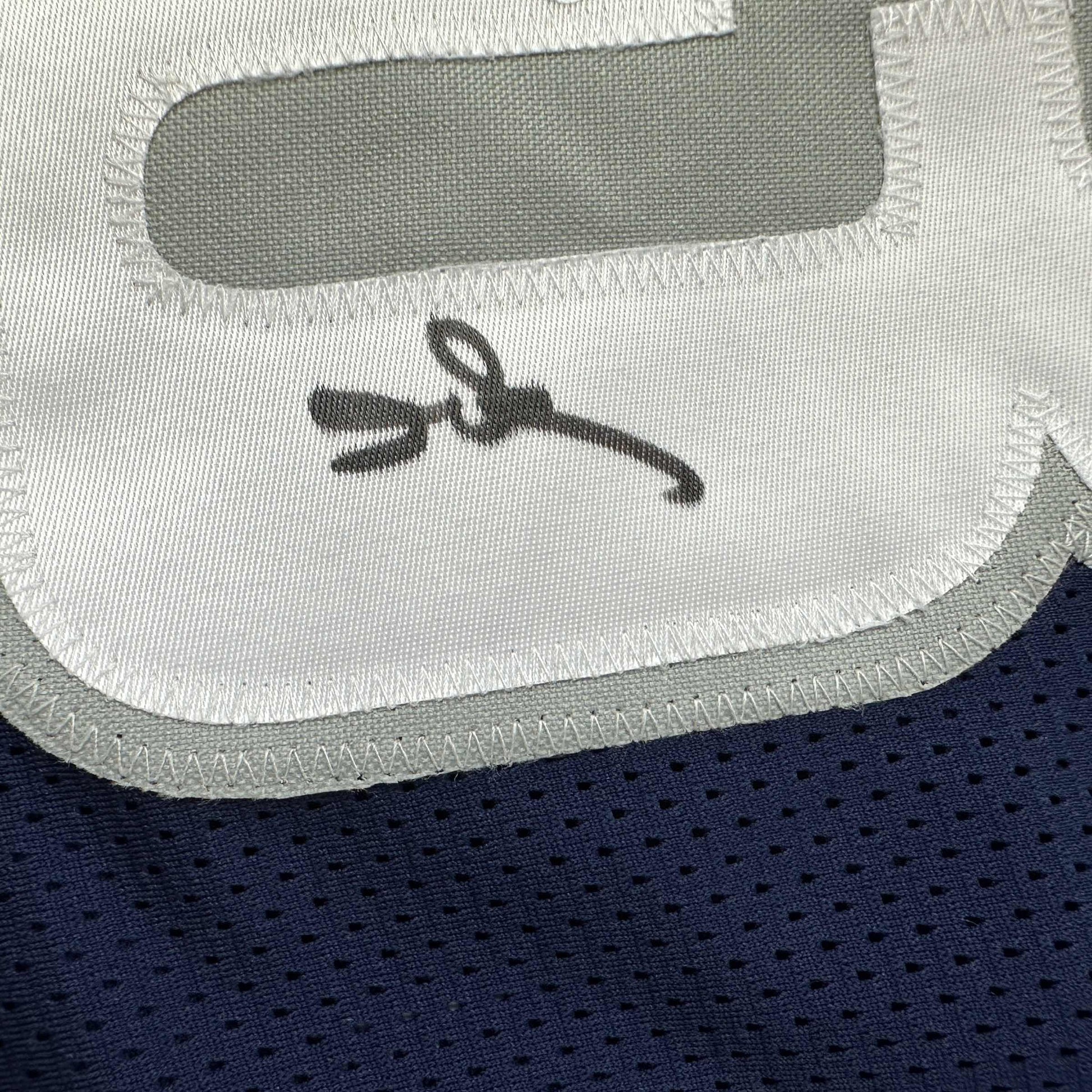 Autographed/Signed Allen Iverson Georgetown Blue College Basketball Jersey PSA/DNA COA