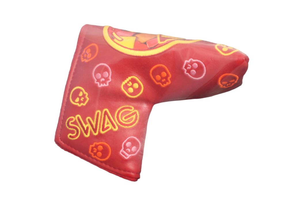 Swag Golf - Candy (Starburst) Red Skulls Blade Putter Headcover *opened, no bag*