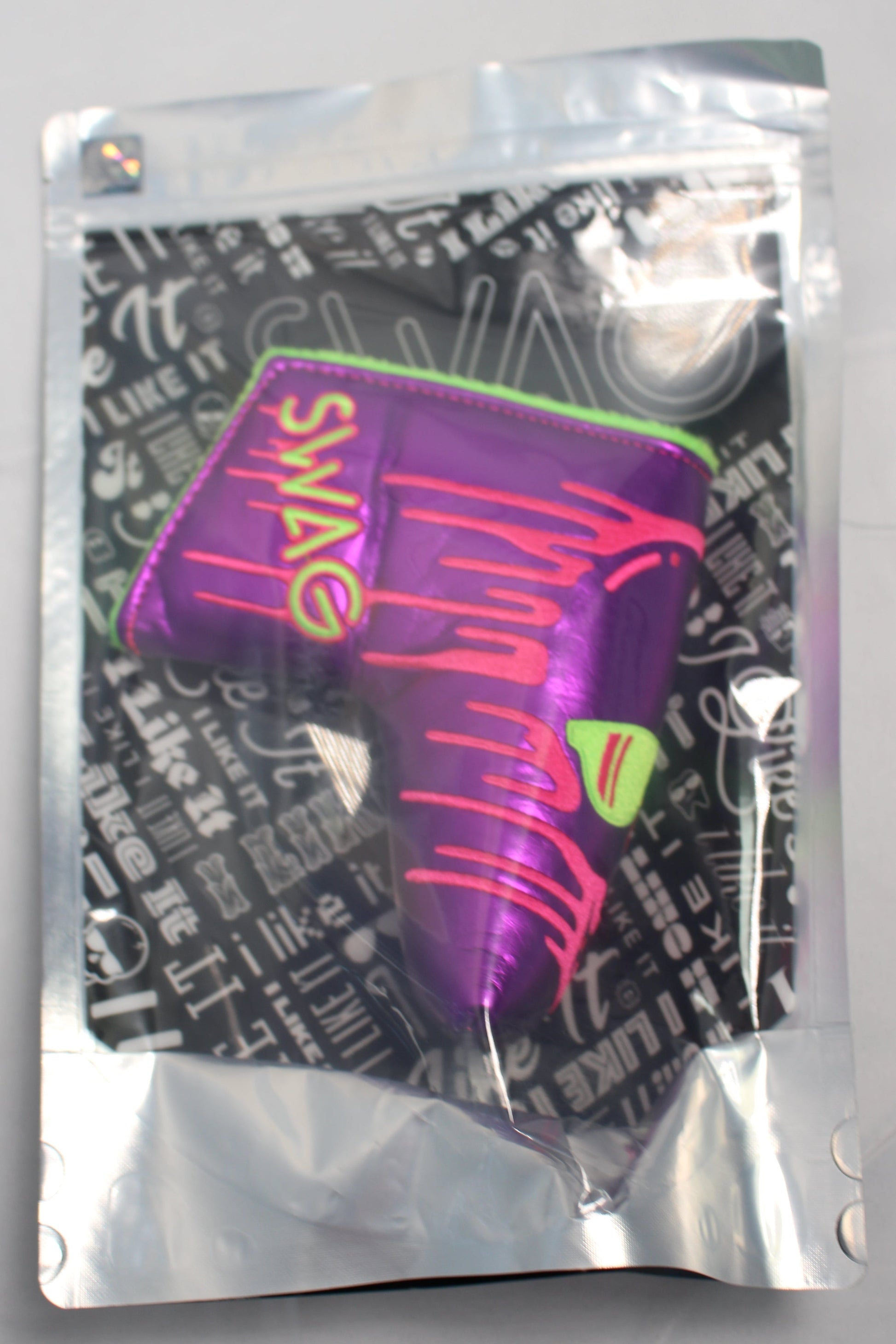 Swag Golf - Melting Skull Shiny Purple & Green Blade Putter Headcover *opened, no bag*