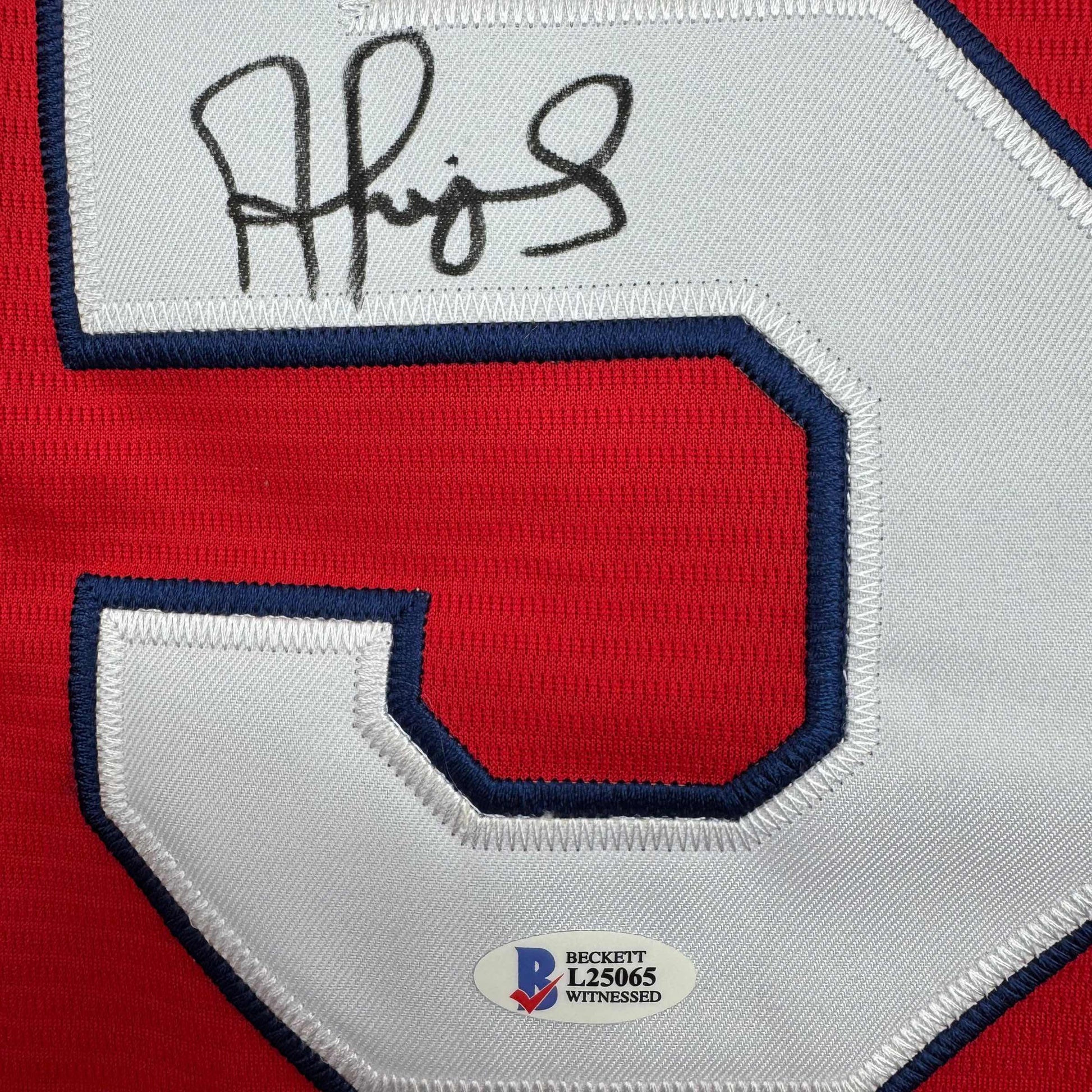 Autographed/Signed Albert Pujols St. Louis Red Baseball Jersey Beckett BAS COA