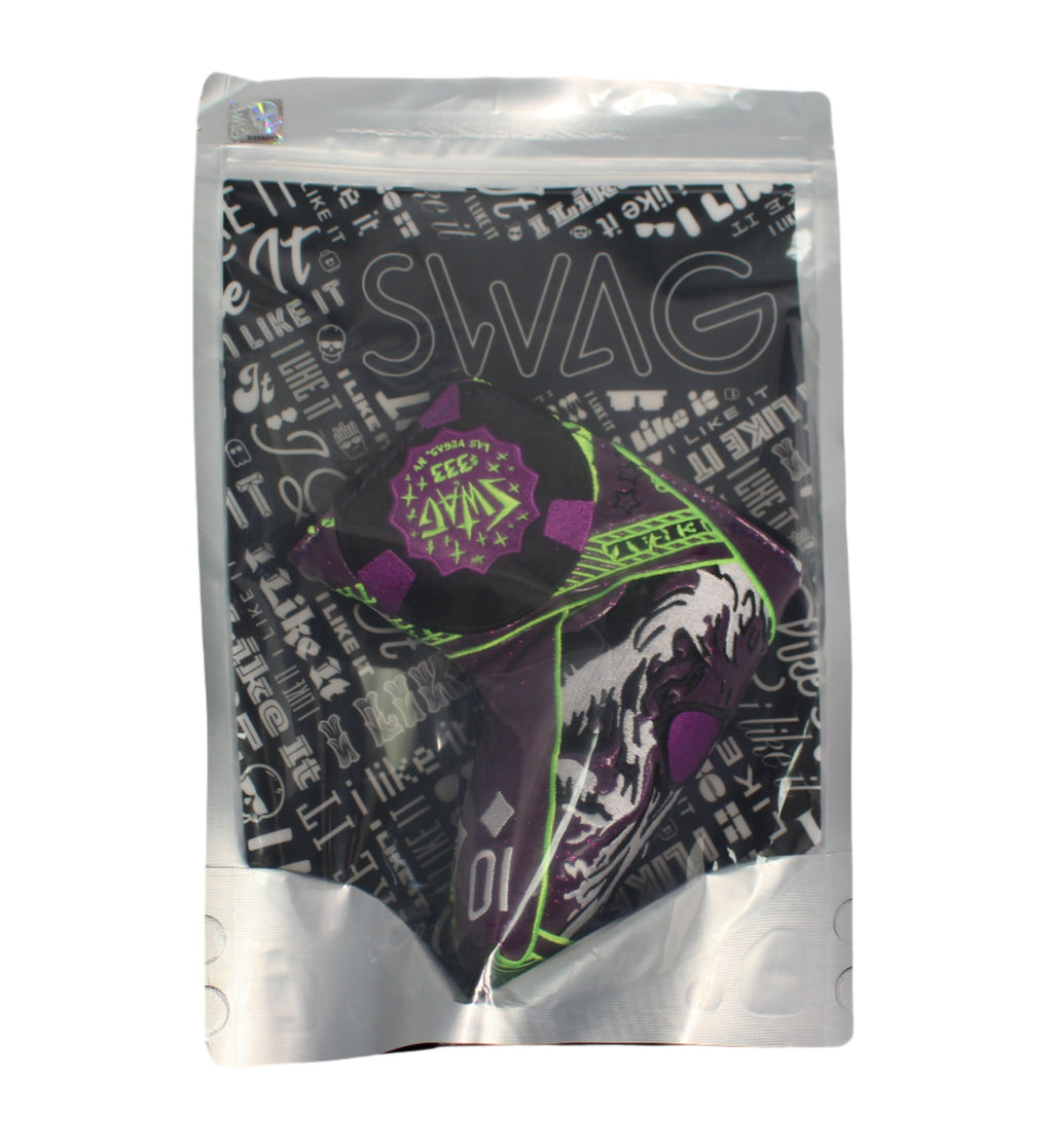 Swag Golf - Las Vegas Yeti $333 Purple and Neon Green Blade Putter Headcover *No Bag*