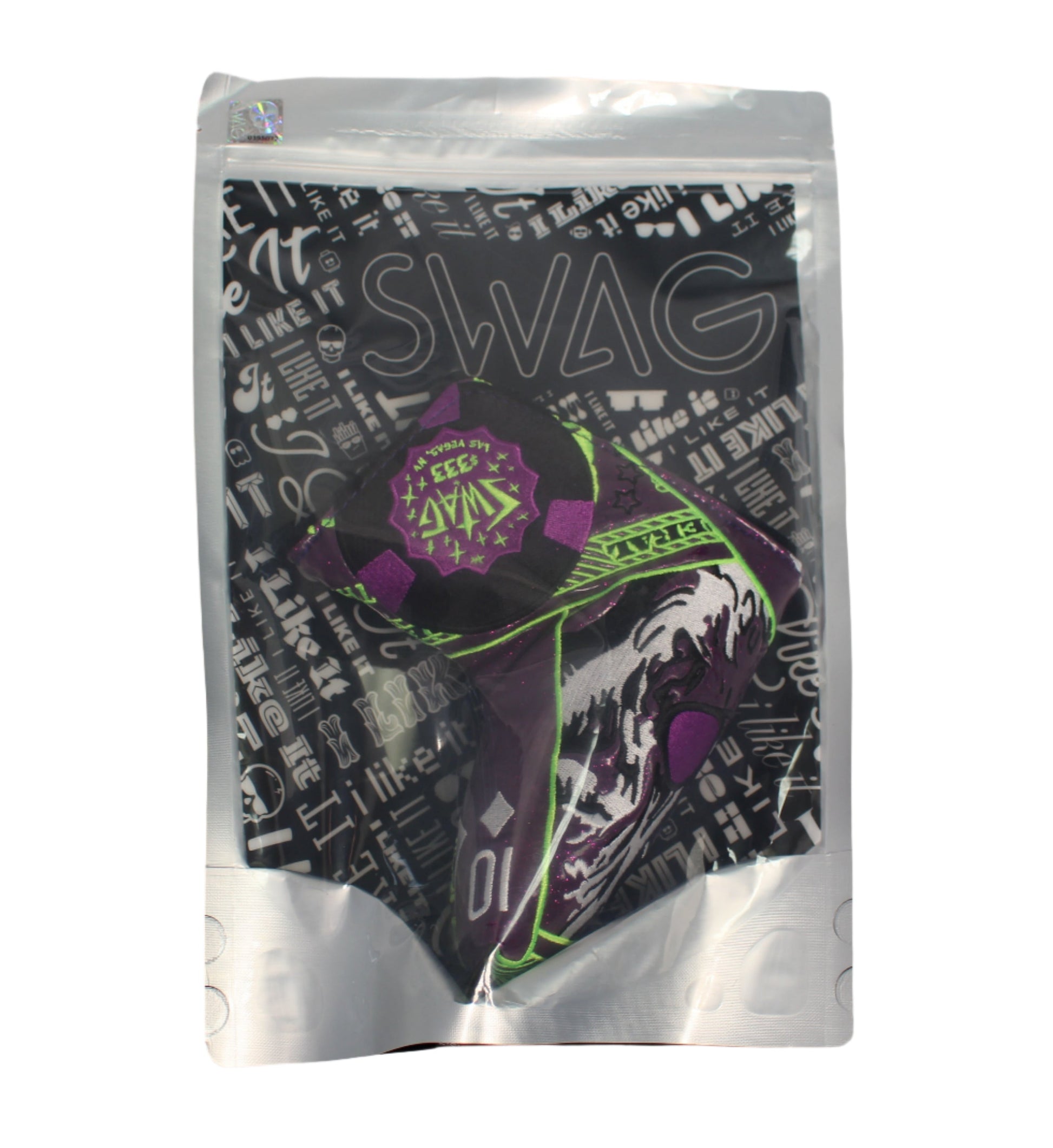 Swag Golf - Las Vegas Yeti $333 Purple and Neon Green Blade Putter Headcover *No Bag*