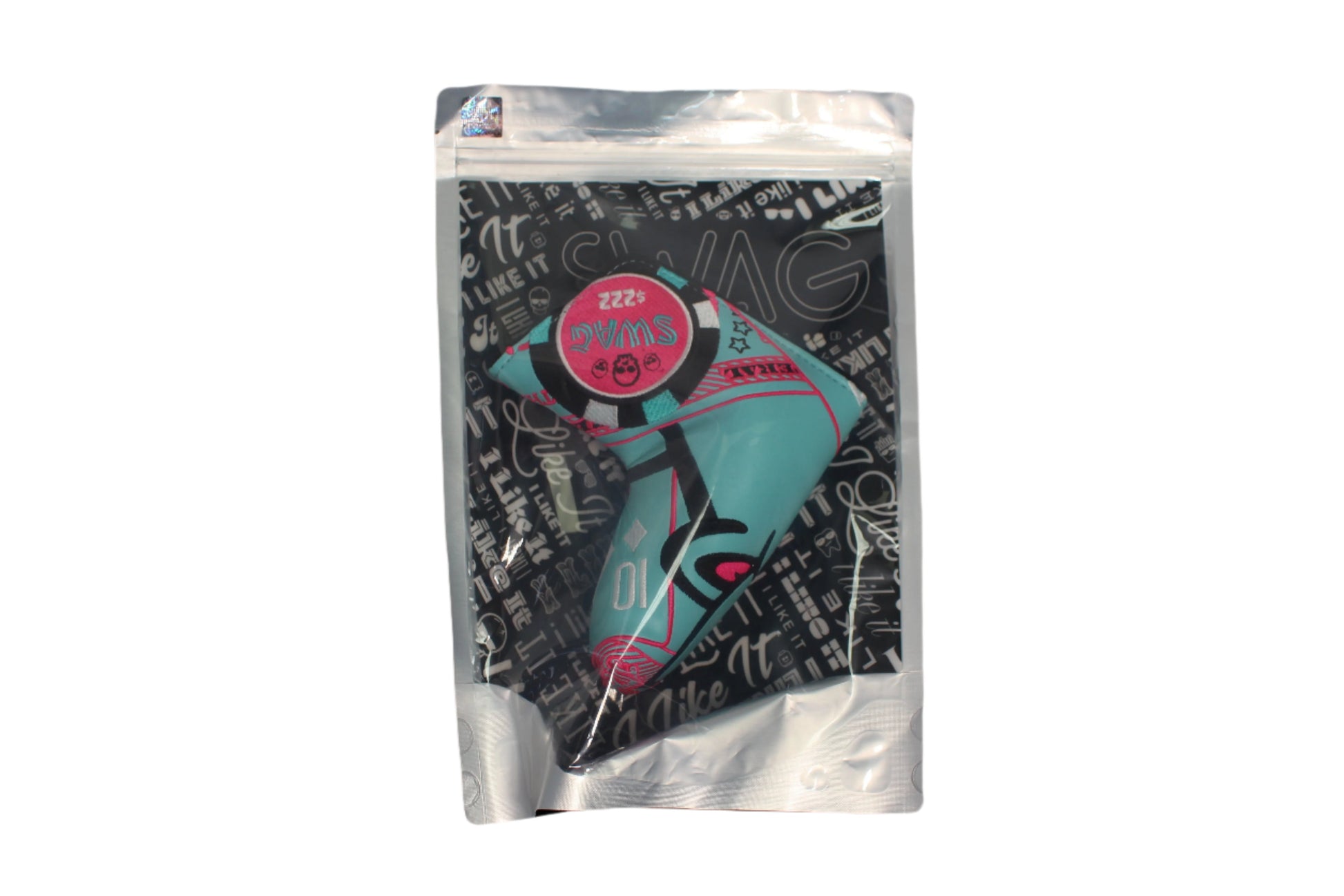 Swag Golf - Flipper (Dolphin) and Poker Chip Light Blue/Pink Blade Putter Headcover *No Bag*