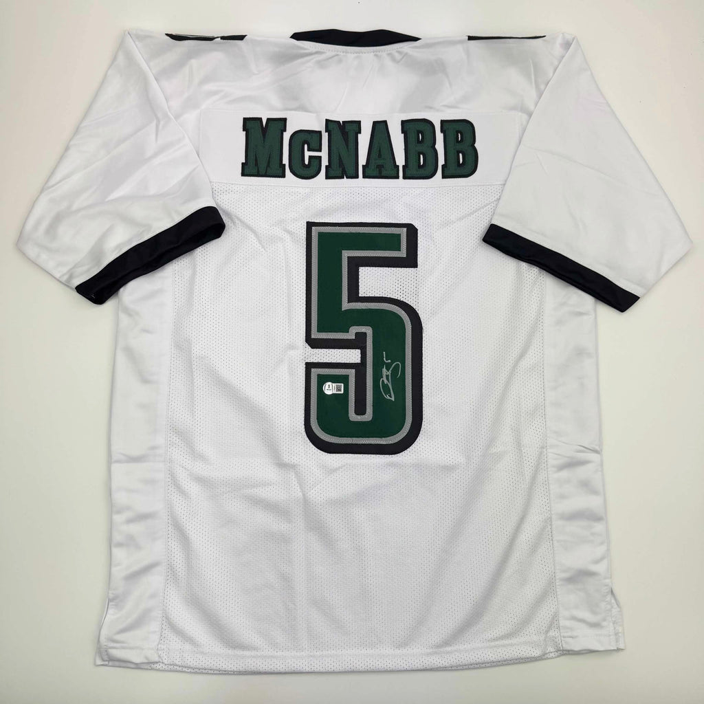 Autographed/Signed Donovan McNabb Philadelphia White Football Jersey JSA COA