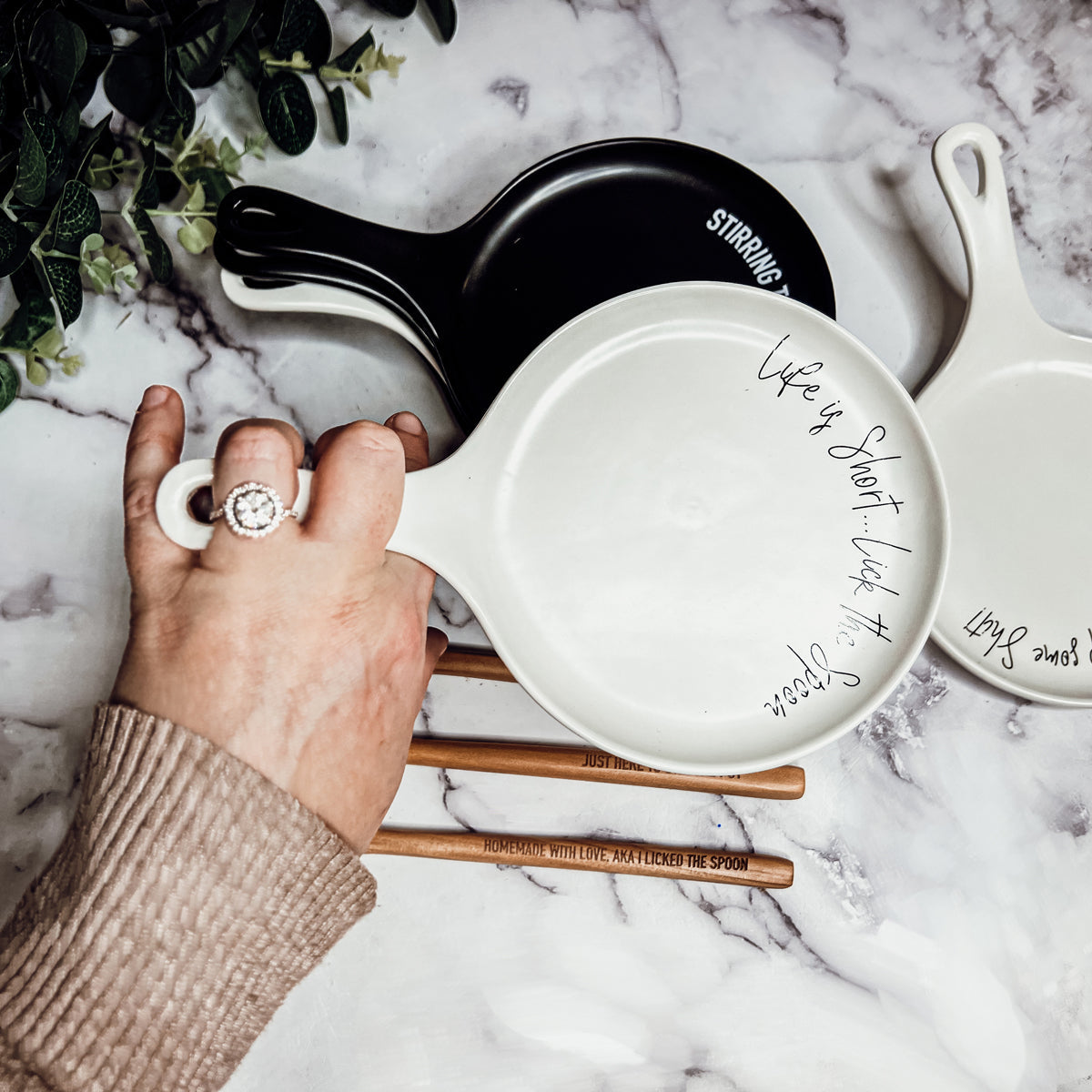 Spoon Rest And Wooden Spoon Set Custom Color Quote Choice Kitchen Gift