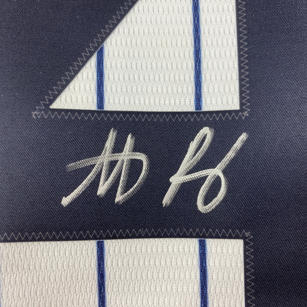 Autographed/Signed Anthony Rizzo New York Yankees Authentic Pinstripe Baseball Jersey Fanatics COA
