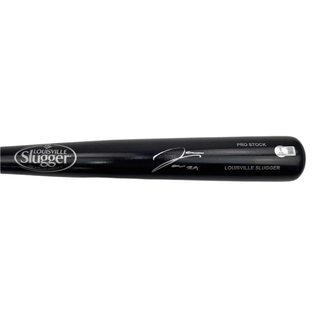Autographed/Signed James Wood Black Louisville Slugger Baseball Bat Beckett BAS COA