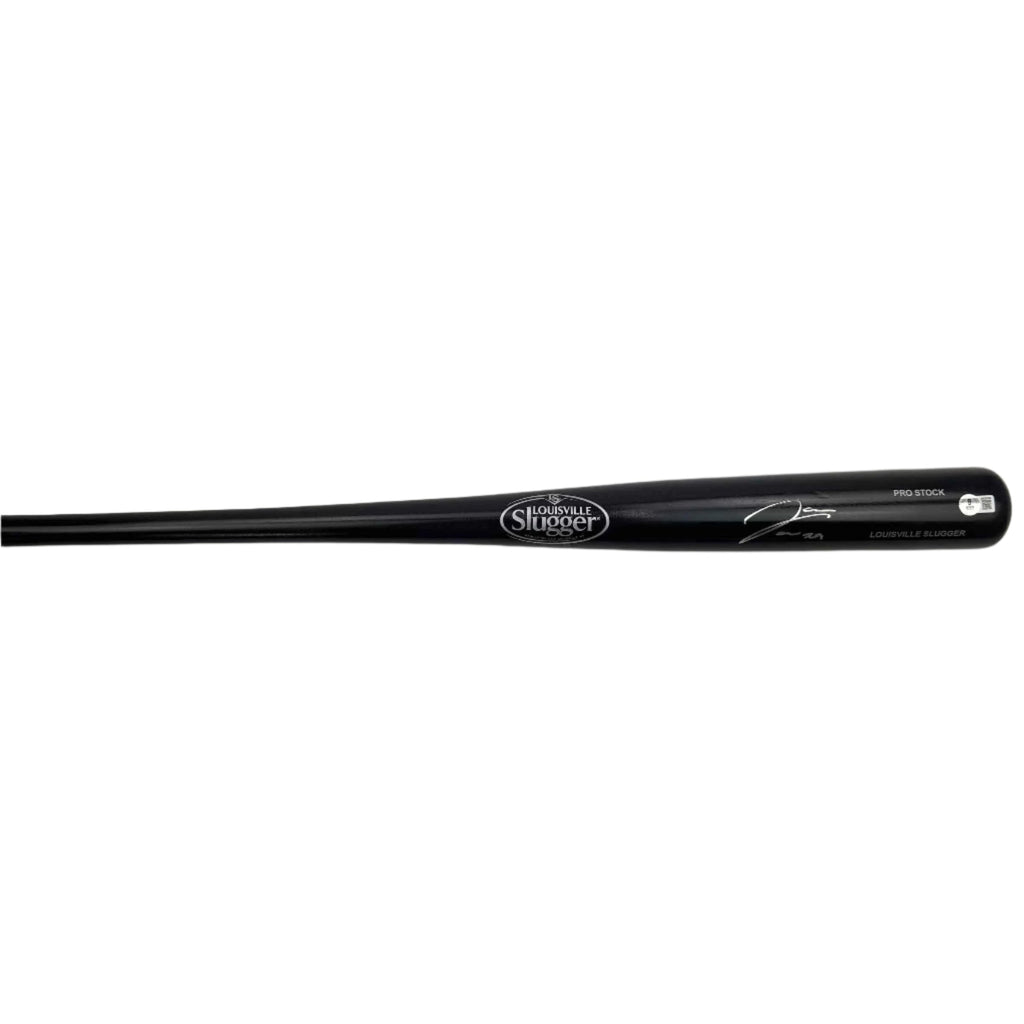 Autographed/Signed James Wood Black Louisville Slugger Baseball Bat Beckett BAS COA