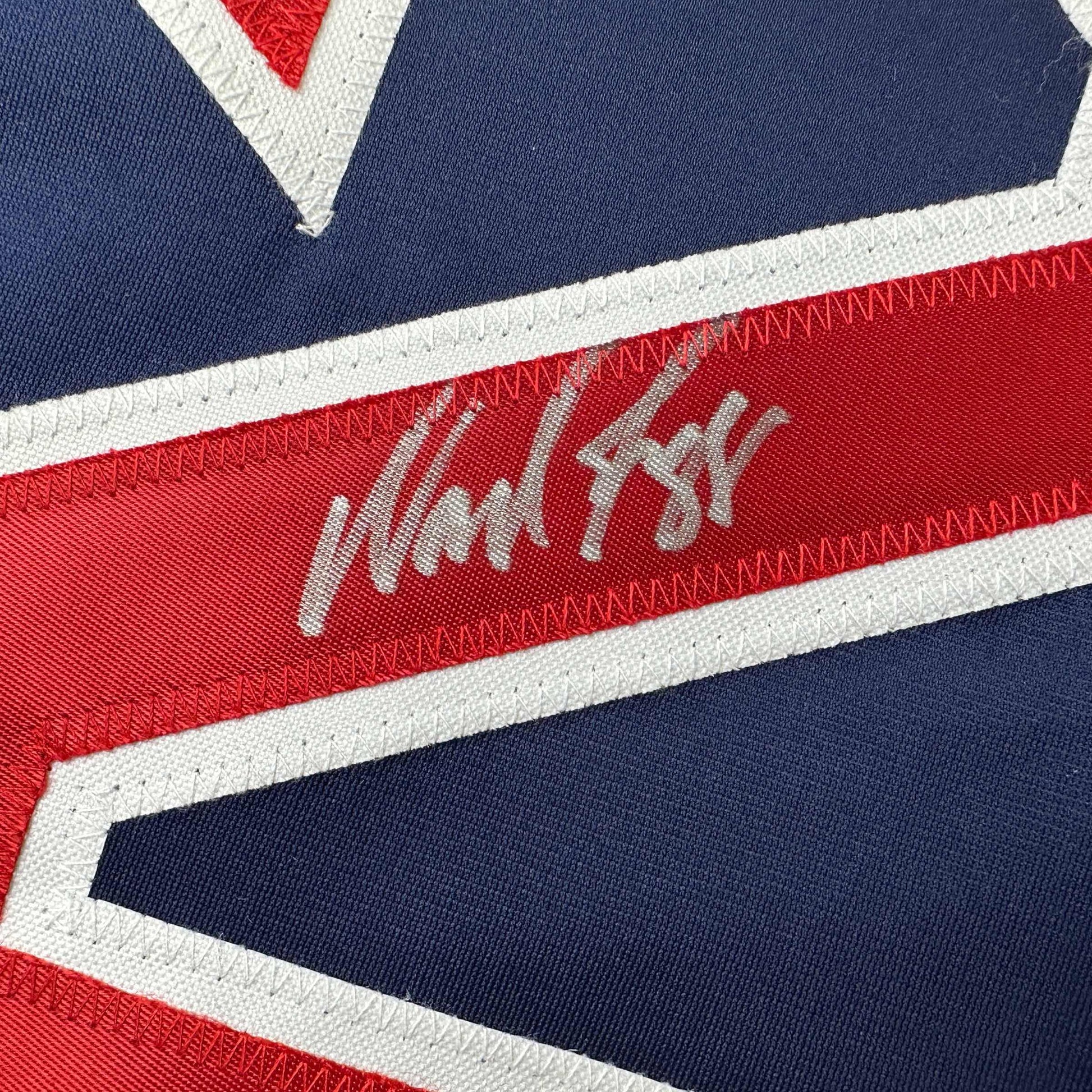 Autographed/Signed Wade Boggs Boston Blue Baseball Jersey Beckett BAS COA