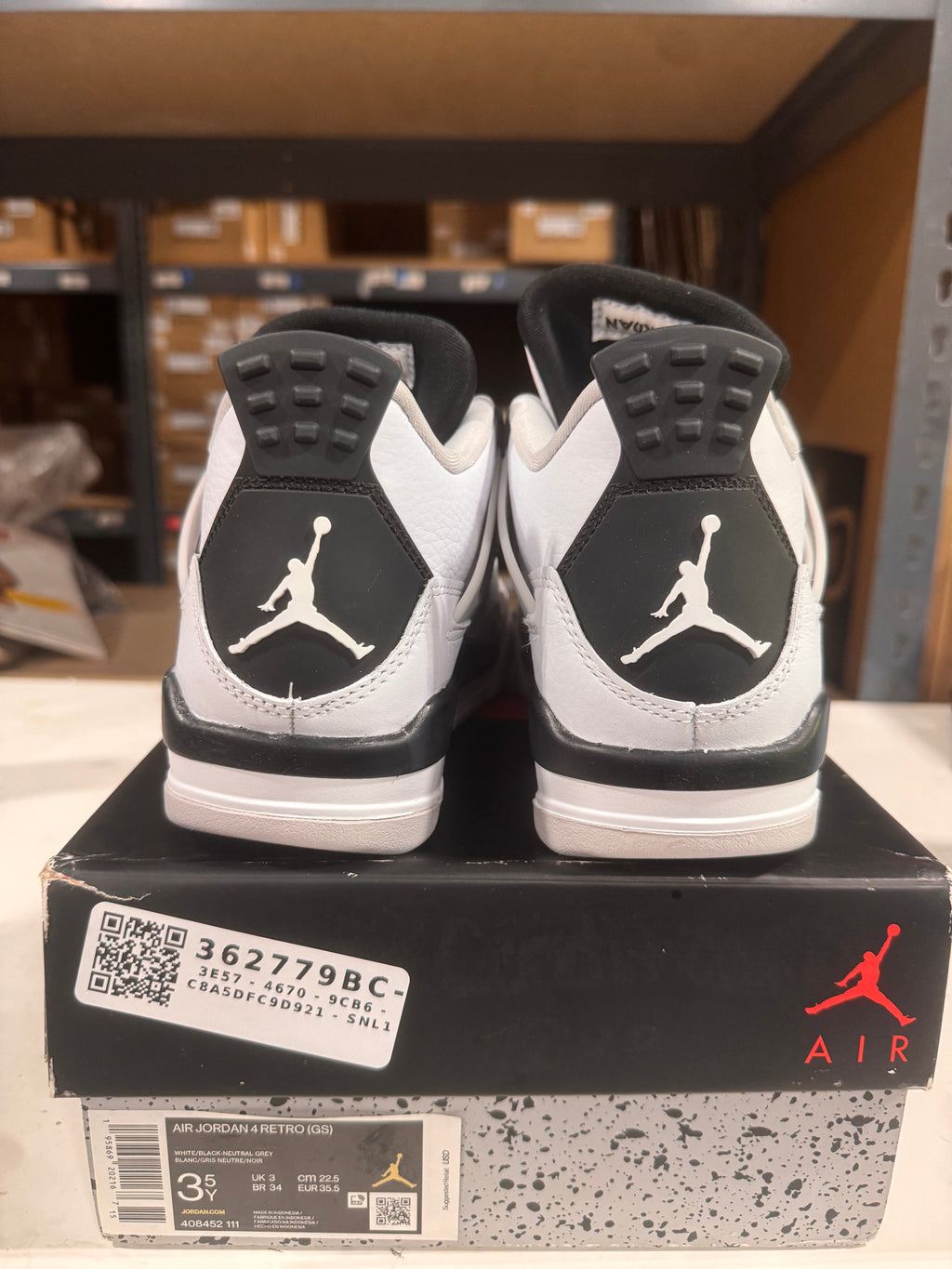 PRE OWNED Jordan 4 Retro Military Black (GS) *Conditional* *2
