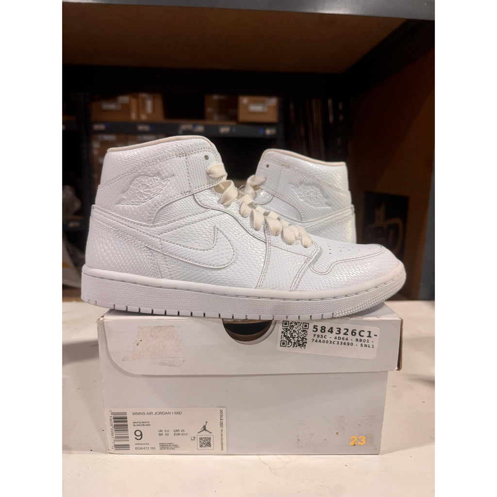 PRE OWNED Jordan 1 Mid White Snakeskin W *Conditional*