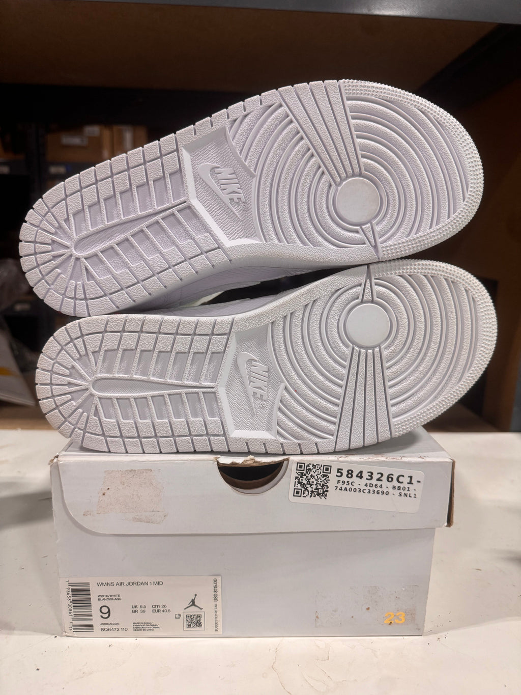 PRE OWNED Jordan 1 Mid White Snakeskin W *Conditional*